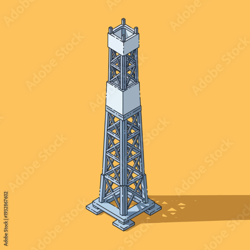 Oil Rig Structure Metallic Industrial Equipment.