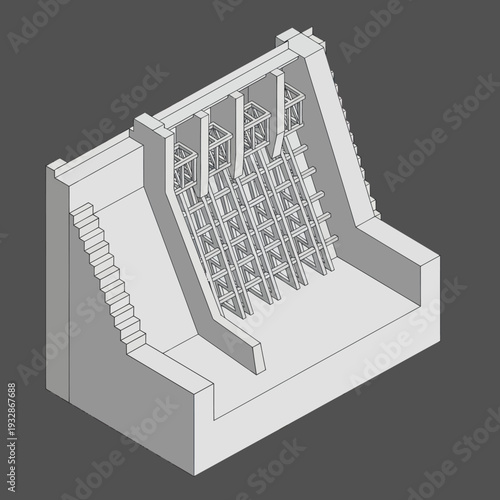 3D Model of Mechanical Device with Gears.