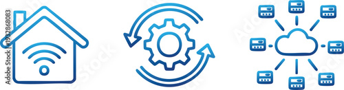 Smart Home Automation and IoT Line Icon