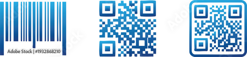 Barcode QR Code and Product Scan Line Icon