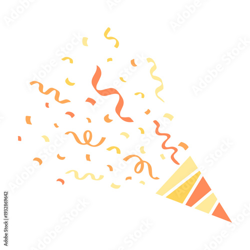 Minimalist Celebration Confetti and Party Popper Vector