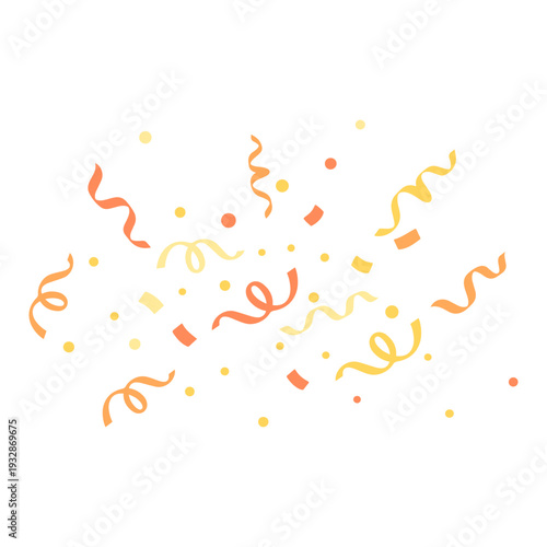 Minimalist Celebration Confetti and Party Popper Vector