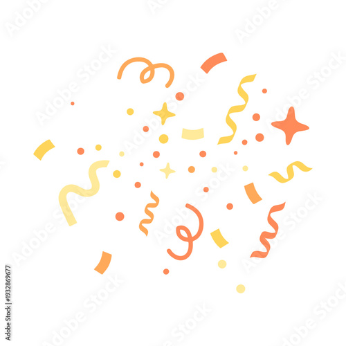 Minimalist Celebration Confetti and Party Popper Vector