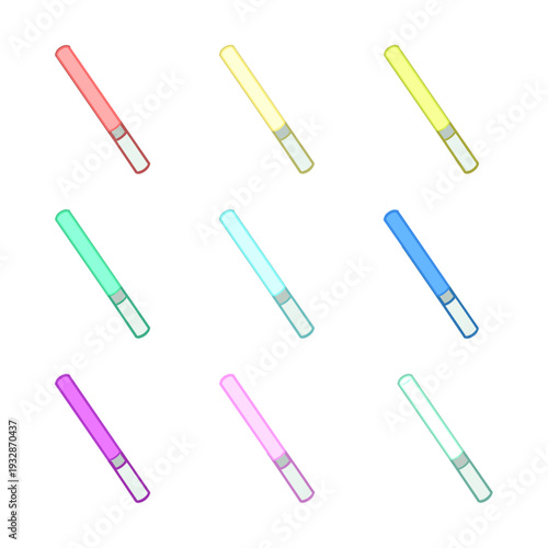 9色のカラーバリエーションのペンライトセット ライブ・コンサート