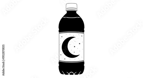 Relaxation sleep drink bottle with crescent moon and stars label for night time wellness and deep rest