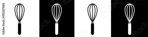 Minimalist Kitchen Whisks Illustration for Baking and Cooking Tasks