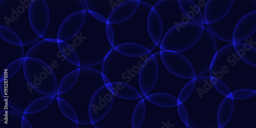 Abstract Blue Bubbles on Dark Background.