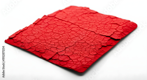Red leather texture background with cracked pattern and rough surface for luxury design elements