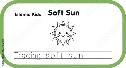 Islamic Kids Soft Sun Tracing Worksheet for Children's Education
