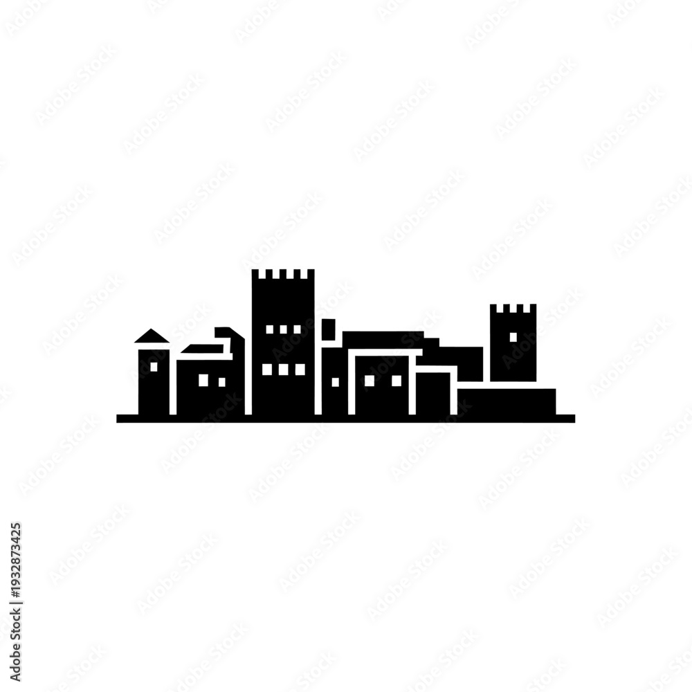 Fototapeta premium Alhambra Palace Granada Spain Landmark Vector Icon