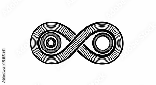 Abstract infinity symbol with concentric circles creating an optical illusion