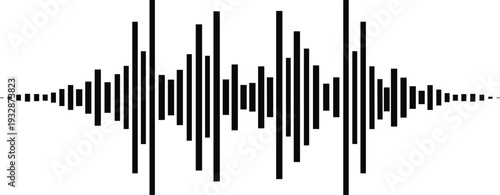 Sound Wave Silhouette Vector Illustration Representing Audio Signal, Music Production Icon, Voice Pattern Symbol, and Marketplace Success for Creative Projects