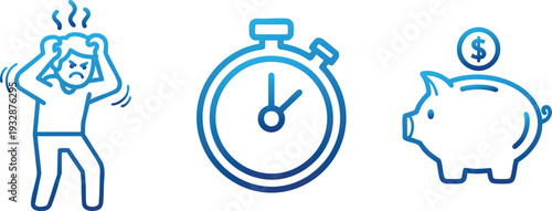 Goal Achievement and Time Management Icons