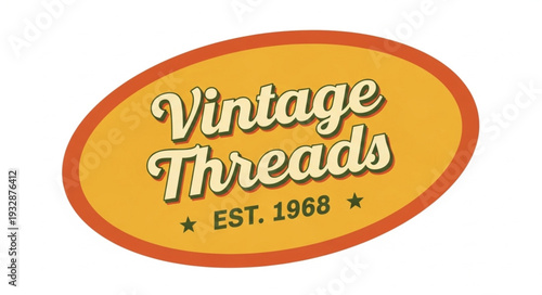 Vintage Threads logo with an oval shape and retro design aesthetic.