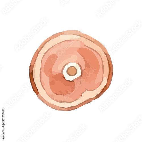 Hand drawn watercolor meat on the bone illustration, wild manga meat for BBQ and camping／骨付き肉・まんが肉