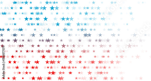 Blue red small stars in American USA flag style abstract background