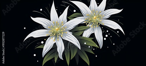 a Edelweiss Flower vector illustration t-shirt design ,generative AI