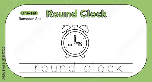 Round Clock Coloring Page for Kids: Learn to Tell Time