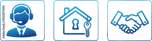 Agent Realtor and Broker Line Icon