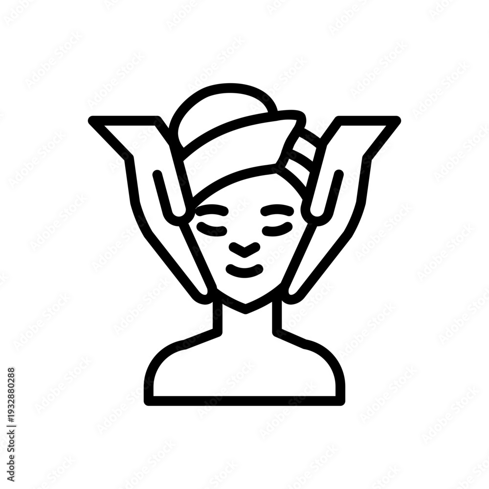 Fototapeta premium Self Care Routine Outline Illustration for Mindfulness Practice