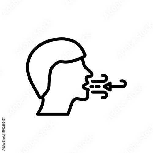 Deep Breathing Outline Illustration for Mindfulness Practice