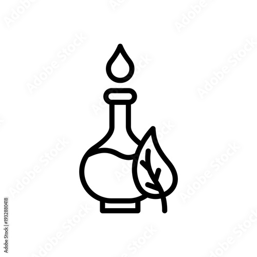 Essential Oil Drop Outline Illustration for Mindfulness Practice