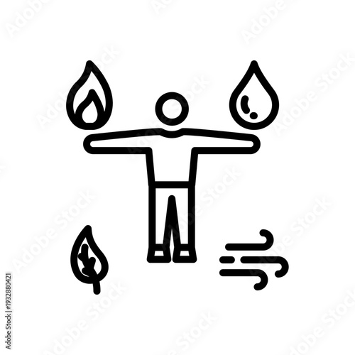 Energy Flow Outline Illustration for Mindfulness Practice