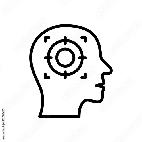 Focus Mind Outline Illustration for Mindfulness Practice