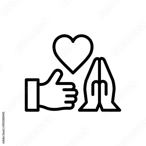 Gratitude Practice Outline Illustration for Mindfulness Practice