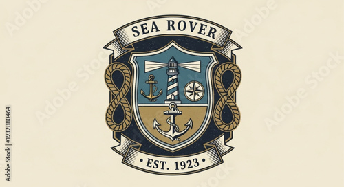 Sea Rover emblem with nautical elements and established date.