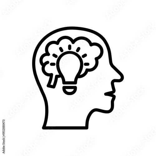 Mental Clarity Outline Illustration for Mindfulness Practice