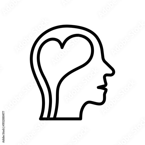 Mental Healing Outline Illustration for Mindfulness Practice