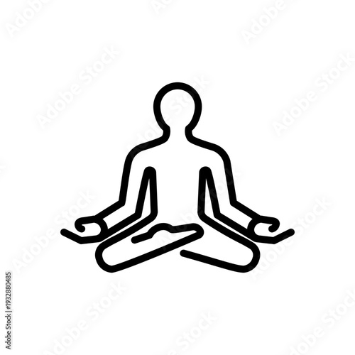 Mindful Meditation Outline Illustration for Mindfulness Practice