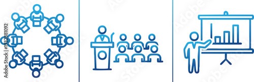 Business Organization Team Structure Line Icon