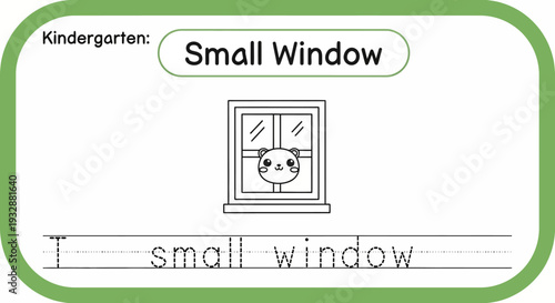 Cute Cartoon Panda Peeking Through a Small Window, Kindergarten Learning Activity