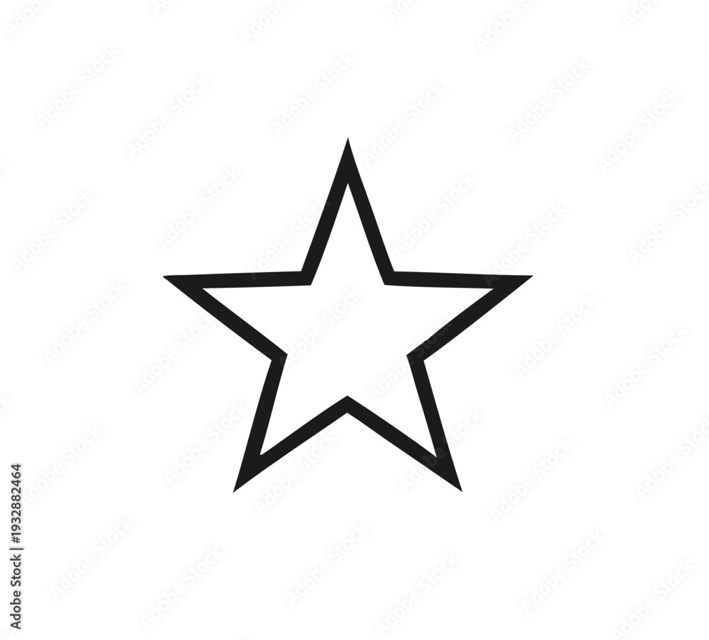 Obraz premium A simple black star shape on a white background