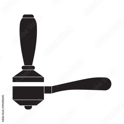 vector flat icon of portafilter with tamper