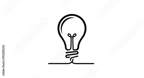 Simple light bulb illustration representing idea, innovation, and creativity in design.