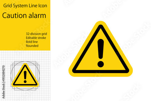 Warning sign icons, caution, danger, error message icons