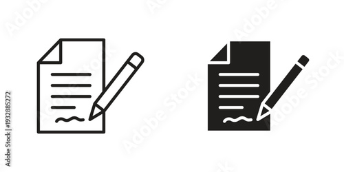 Agreement icons. Vector illustration. Editable stroke. Isolated icon suitable for web,