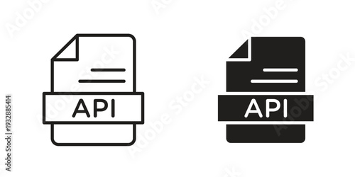 API icons. Vector illustration. Editable stroke. Isolated icon suitable for web,