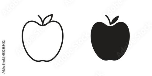 Apple icons. Vector illustration. Editable stroke. Isolated icon suitable for web,