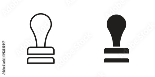 Approval stamp icons. Vector illustration. Editable stroke. Isolated icon suitable for web,
