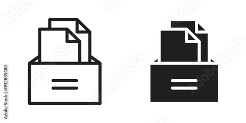 Archive icons. Vector illustration. Editable stroke. Isolated icon suitable for web,