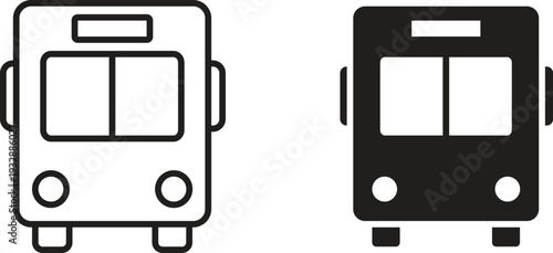 Bus icons. Vector illustration. Editable stroke. Isolated icon suitable for web,