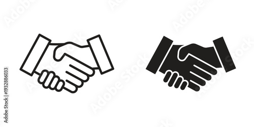 Business deal icons. Vector illustration. Editable stroke. Isolated icon suitable for web,