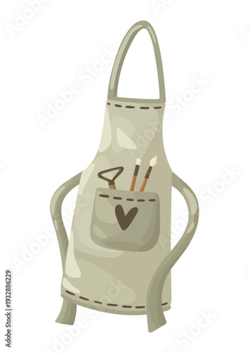 Apron for crafting work. DIY project. Vector.