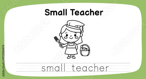 Cute Little Girl Dressed as a Chef, Practicing Cooking Skills with Toy Utensils