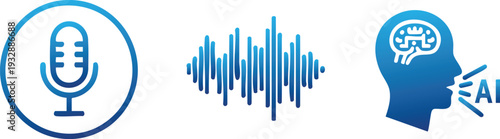 Voice Assistant Audio and Artificial Intelligence Line Icon