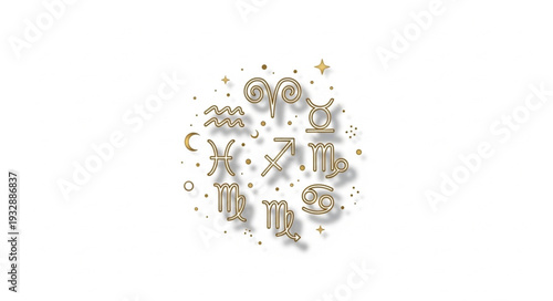 Zodiac Signs Illustration - A Detailed Depiction of Astrological Symbols.